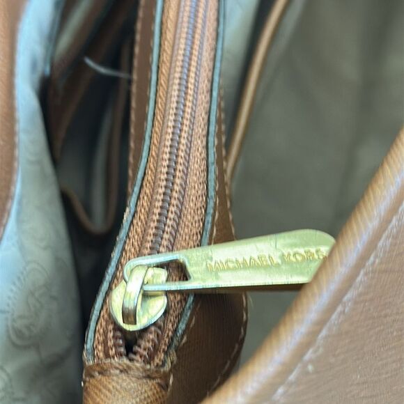 Michael Kors Genuine Leather Jet Set Tote Shoulder Bag Brown - Picture 13 of 15